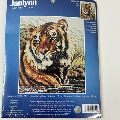 Janlynn Counted Cross Stitch Tiger Majestic Big Cat 106-0059 Jayne Metley Mayhew