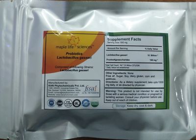 Maple Lifesciences Lactobacillus Gasseri Probiotic Powder – 20 Billion CFU/Gram, Probiotic Blend 19, Made In India