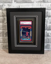 BLACK SHADOW BOX FOR PSA CARD WITH BLACK MATS & ALUMINUM SLAB- NICE 3D EFFECT!