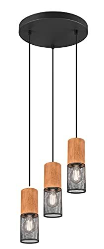 Sospensione 3 Luci Trio Tosh 304330332 - E27 Nero Opaco Industriale