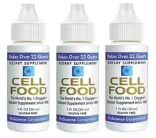 Cellfood Liquid Concentrate - 3 Bottles 1 fl oz each - Newest Expiration!