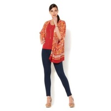 IMAN Global Chic Curve Appeal Luxury Classic Denim Ankle Pant 8 Short New