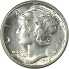 1945 Mercury Silver Dime AU About Uncirculated 10c Coin SKU:CP342