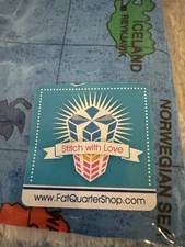 NEW Colorful WORLD MAP Fabric Traditions Panel Teacher School 1999 35x59"