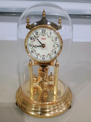 DEFECTIVE Vintage Kundo Kieninger Obergfell Anniversary Glass Dome Clock G3D