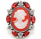 Italian Cameo Victorian Lady 925 Sterling Silver Ring Sz 7 PC6 — photo 1