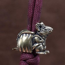 Brass Mouse Traveler Knife Bead Rat Paracord Lanyard Charm Diy Bracelet Pendant