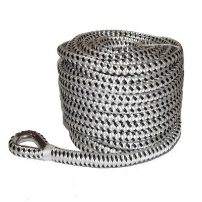 Ankerleine mit Edelstahl Kausche Polyester geflochten  Ankertau 10mm - 14mm
