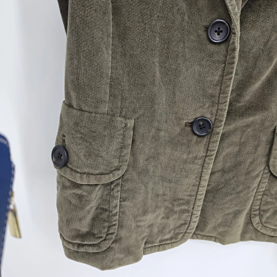 Blazer Banana Republic Talla 8 Terciopelo Verde Un Botón Clásico Foto 4 de 4