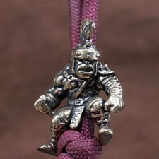 Brass Orc Warrior Knife Bead Edc Paracord Lanyard Charm Diy Bracelet Pendant