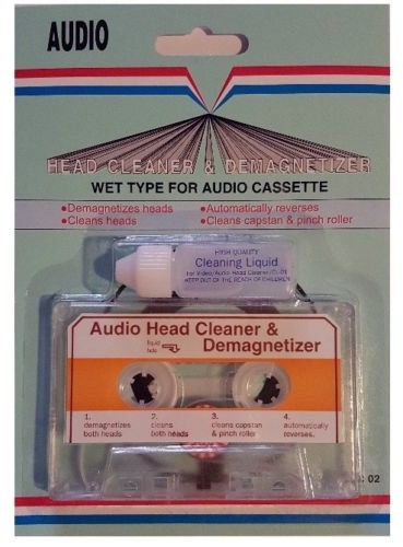 Audio Tape Cassette Deck Player Wet Head Cleaner & Demagnetizer