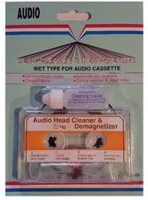 Audio Tape Cassette Deck Player Wet Head Cleaner & Demagnetizer