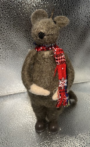 Wool Felt Mice Mouse Folk Art Handmade Figurine Felted 8.5”