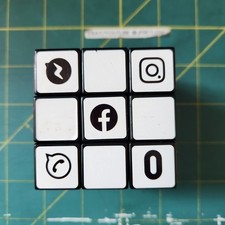 Used Facebook Instagram Promo Rubik's Cube Promotion 3x3 837714685BLK Rare