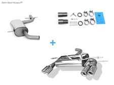 Fox Duplex Komplettanlage ab Kat Audi A3 8P inkl. Cabrio 2x76mm rund eingerollt