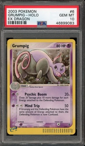 Pokemon Grumpig EX Dragon Holo Rare #6 PSA 10 Gem Mint