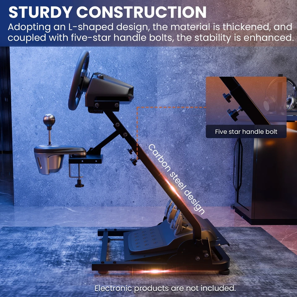 Minneer Racing Steering Wheel Stand Foldable&Multi-level Adjustable Fit Logitech - Image 4 of 4