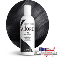 Adore Semi Permanent Hair Color - Vegan and Cruelty-Free Black Hair Dye - 4 F...
