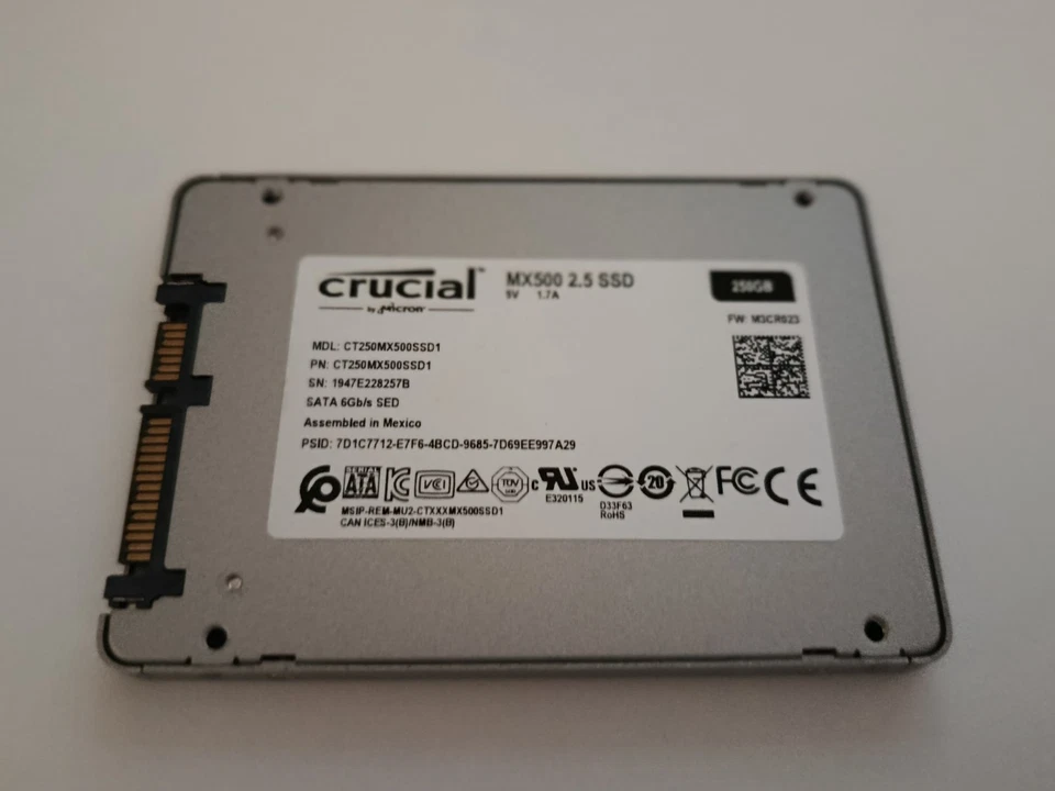 Crucial MX500 SSD 250GB, 2,5 Zoll, SATA - Bild 2 von 2