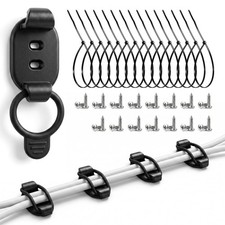 15 Pack Adjustable Black Cable Clips - Cable Management Solutions for Home  Off
