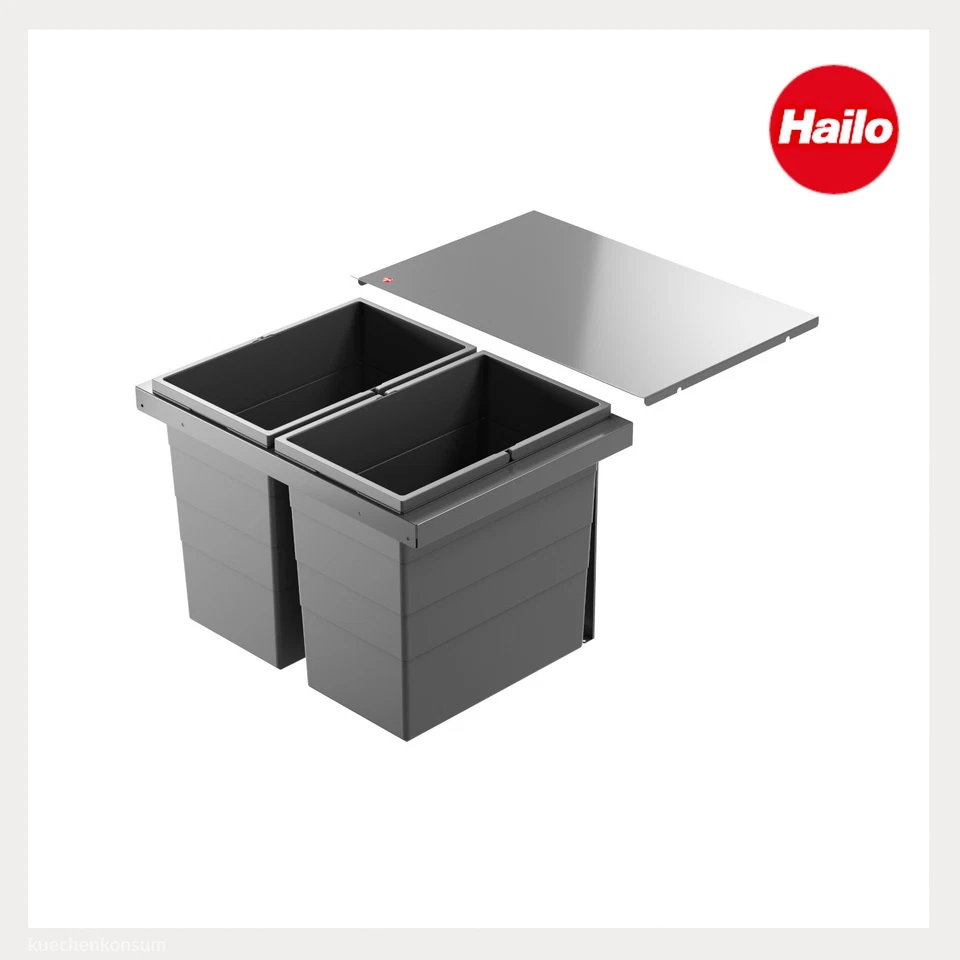 Hailo Triple XL 600 Abfallsammler 56 Ltr Einbau Mülltrennsystem für 60 cm Auszug - Bild 2 von 4