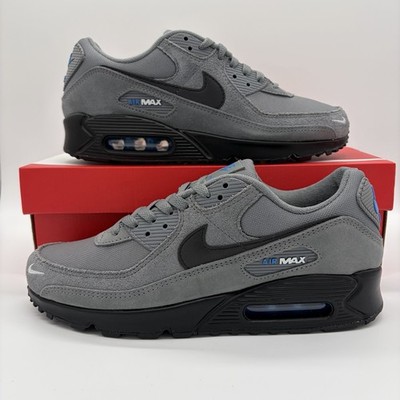 Nike Air Max 90 Smoke Grey Light Photo Blue Sneakers DO6706-002 Mens Size NEW