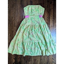 Vintage Lilly Pulitzer Embroidered Strapless Taryn Midi Dress
