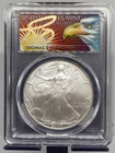 2007-W BURNISHED AMERICAN SILVER EAGLE PCGS SP70 CLEVELAND EAGLE WITH SUN. POP 8