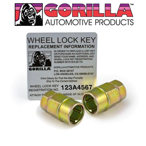[2 Keys] Gorilla Guard Wheel Locks, 12mm x 1.25, Bulge Acorn, Chrome - Picture 3 of 6