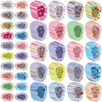 Adhesive Eye Patches 200 Pcs 3 x 2 Inches 20 Styles for Kids Girls Toddler Baby