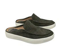 Sofft Shoes Women's 7M Somers Moc Toe Mules Flats Slip On Green Leather Casual