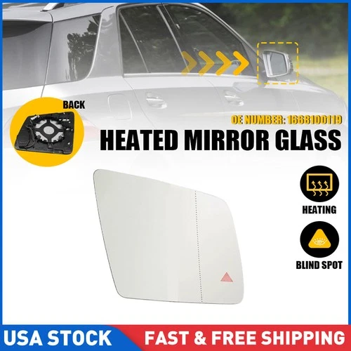 Right Side Mirror Glass Heat W/Blind Spot for Mercedes ML Class W166 2012-2015