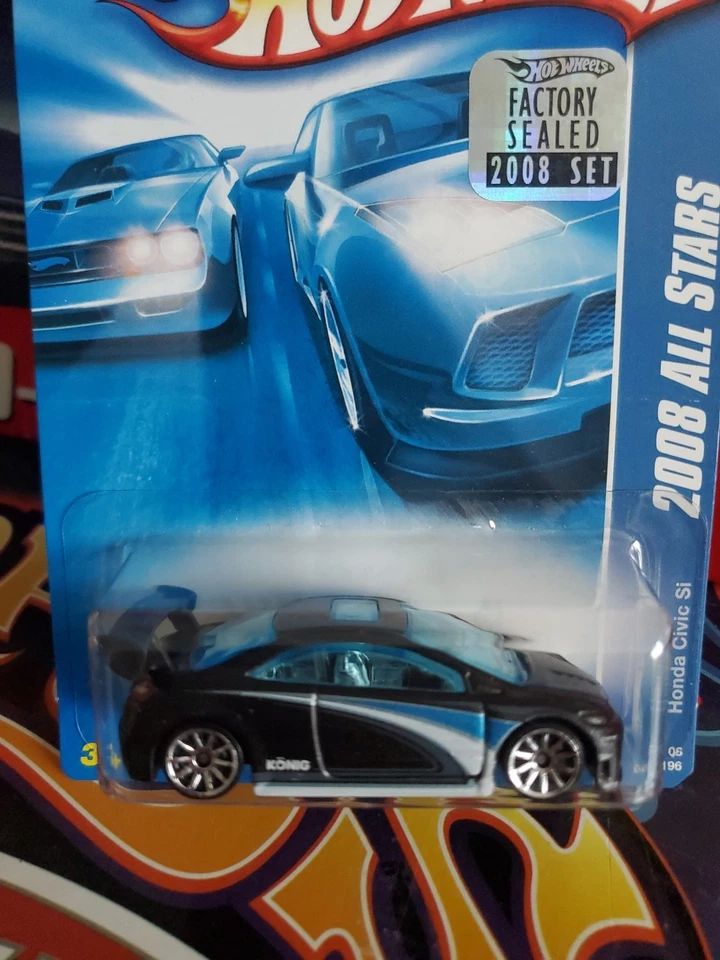 Hot Wheels 2008 All Stars Honda Civic Si in Black - Factory Sealed Hologram - Image 2 of 4