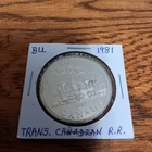 1981 Canadian Trans.Canadian RR .500 Silver Dollar Coin