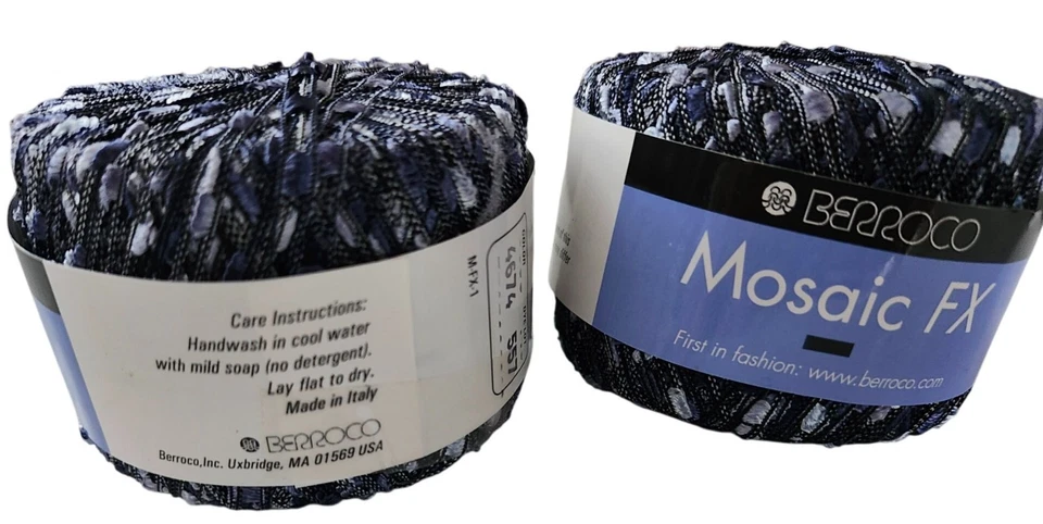 Cinta Berroco MOSAIC FX 2 hilos #4674 azul Italia Foto 2 de 4