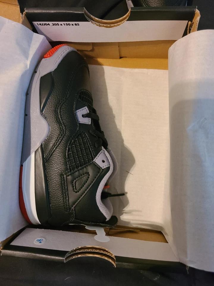 Nike Air Jordan 4 Retro Criado Reimaginado Zapatos Tenis Niño Pequeño Talla 10C Foto 3 de 4