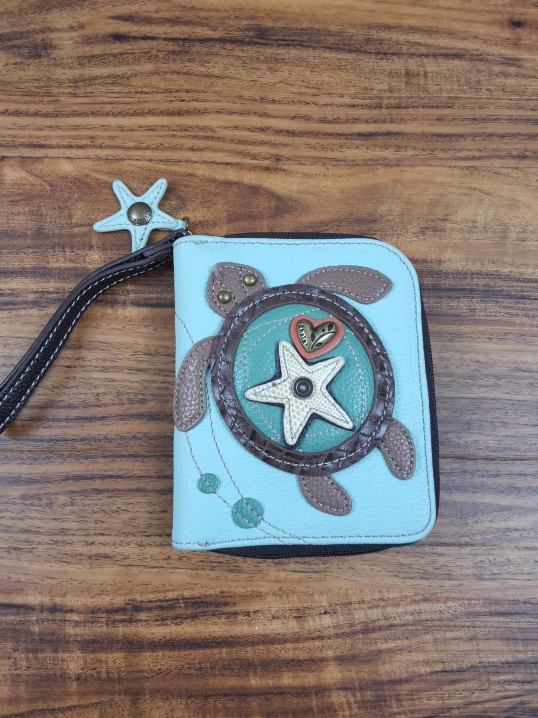 Chala Turtle Zip Around MultiPocket Wristlet Wall… - image 1