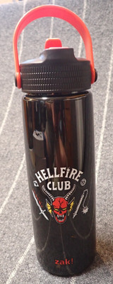 NEW - Zak! Stranger Things Hellfire Club Sports Water Bottle with Straw - 30oz