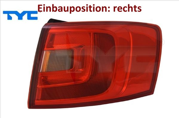 TYC 11-12165-00-9 Heckleuchte Rechts RüCklicht Hecklicht RüCkleuchte FüR VW-image