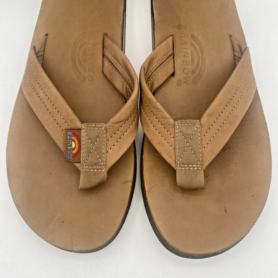 Rainbow Single Layer Arch Support Premier Leather 1" Strap Womens 8 Brown Cafe - Image 4 of 4