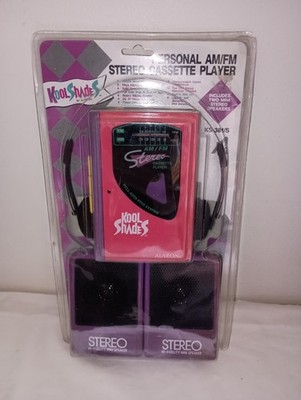 Vintage Alaron Cool Shades Personal AM/FM Stereo Cassette Player w/Speakers NEW
