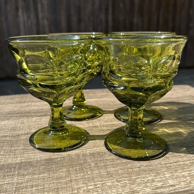 Fostoria Retired 1963-1982 'Argus Green' 5 1/8'' Champagne/Sherbet-Set of 4