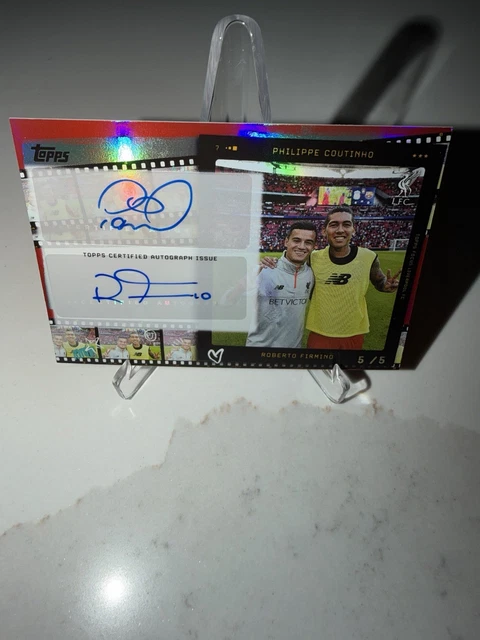 Roberto Firmino/Phillip Coutinho Dual Auto 5/5 Bookend - Topps Liverpool Focus