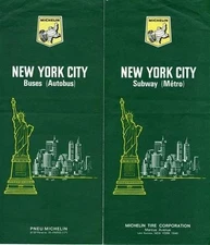 Michelin New York City Buses and Subway Maps 1950's