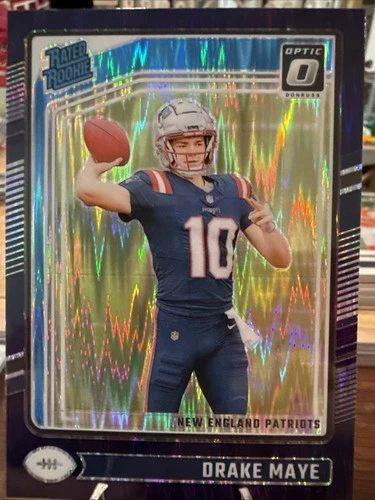 2024 Panini Donruss Optic - Rated Rookie Drake Maye #229 Purple Shock Prizm (RC)