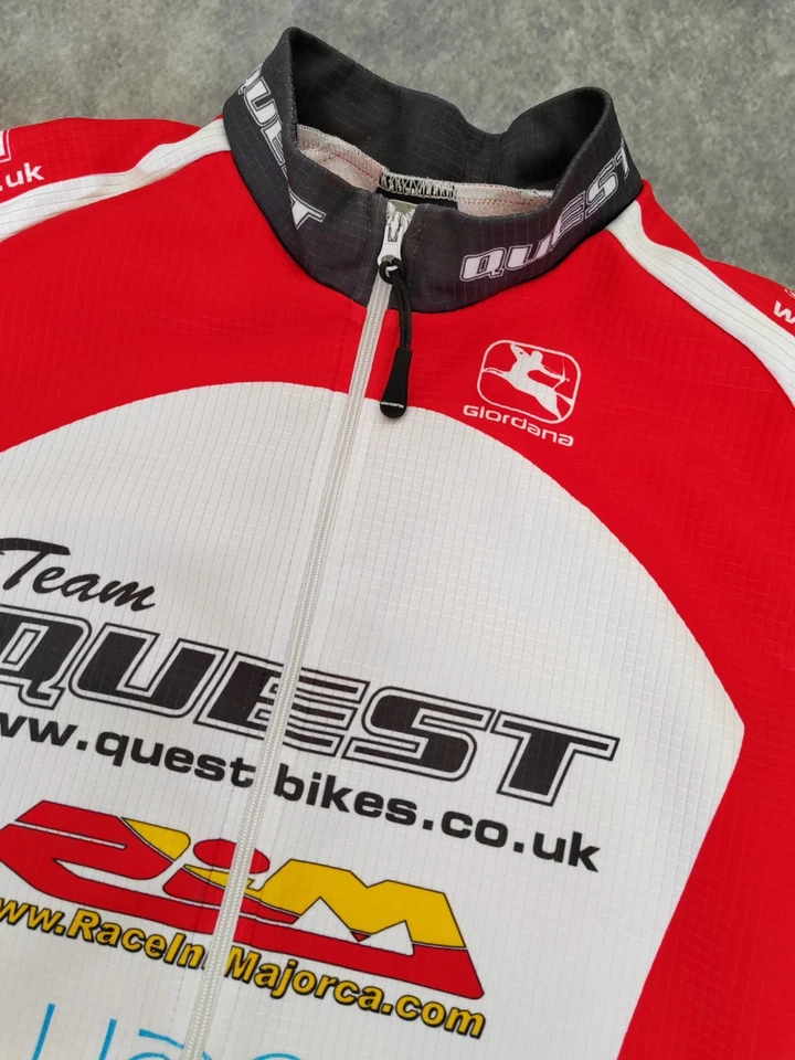 Giordana Full Zip Team Quest Cycling Jersey Made In Italy Adult Size Medium - Image 4 of 4