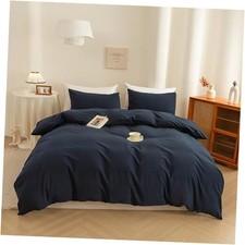 Navy Blue Duvet Cover Queen Size, Queen 90"x90" Navy Blue No Comforter 