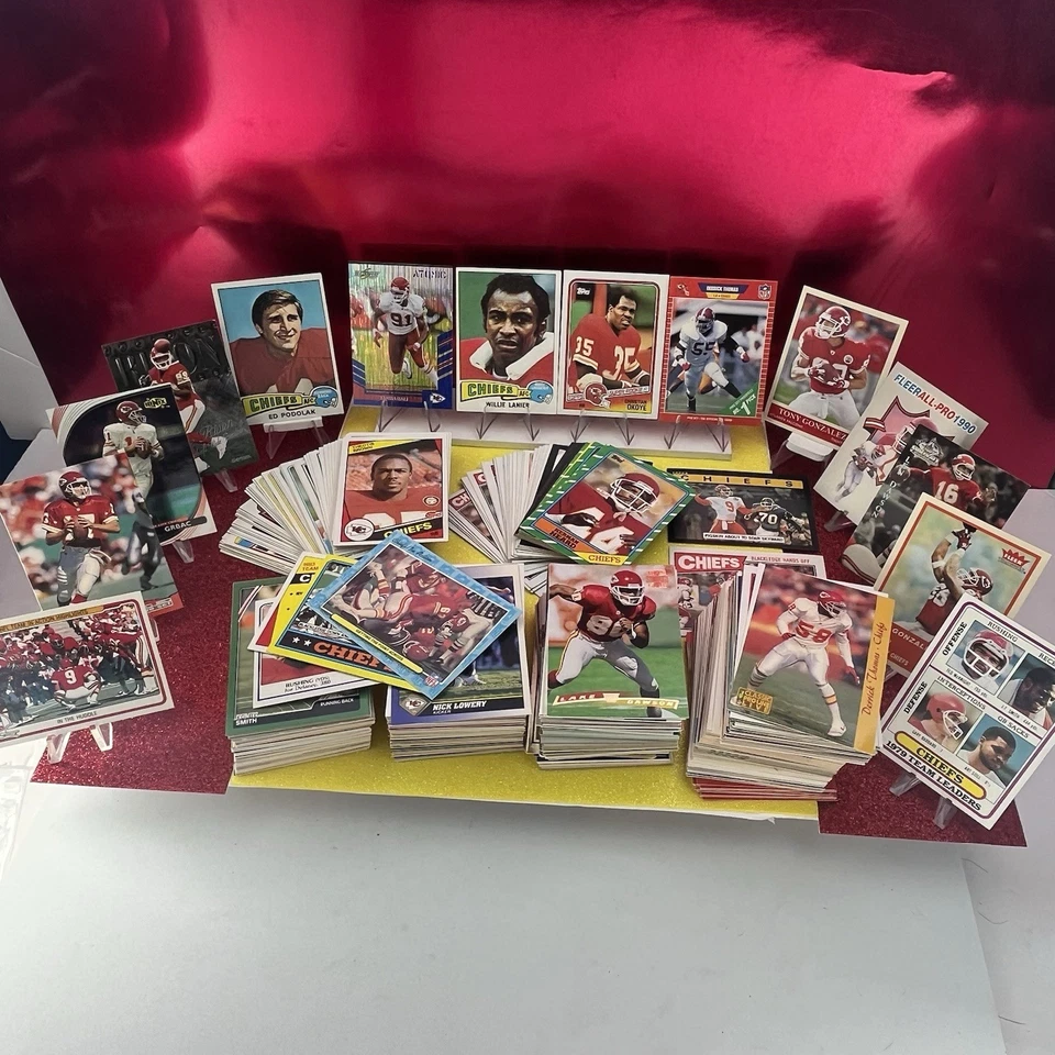 Lote de tarjetas de fútbol americano 1975-2013 Kansas City Chiefs (500) - nítidas casi nuevas + ¡Gran regalo! Foto 3 de 4