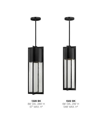Hinkley Shelter 1328BK Outdoor Hanging Pendant Light Black Clear Glass 24.5"H - Picture 8 of 17