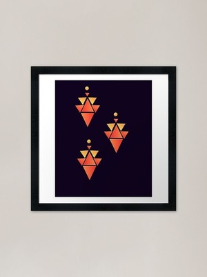 Orange Farbverlauf Luftfliege geometrisch D gerahmt Wandbild Poster Leinwanddruck Bild